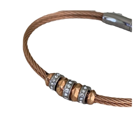 NWT! Rose Gold Mother of Pearl Fossil Northern Lights Necklace & Bracelet Set - Picture 6 of 6